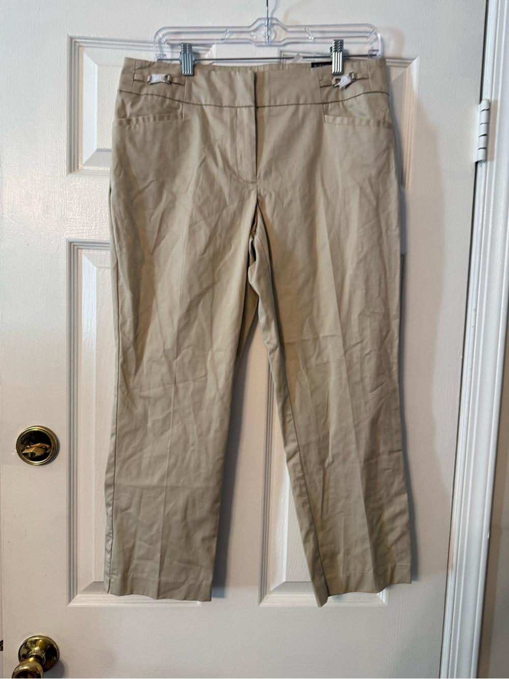 New York & Company Beige Straight-Leg Trousers